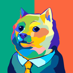 Canvas Print - pop art style shiba inu dog illustration eps.10