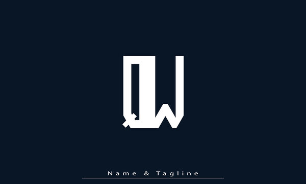 Alphabet letters Initials Monogram logo QW , WQ