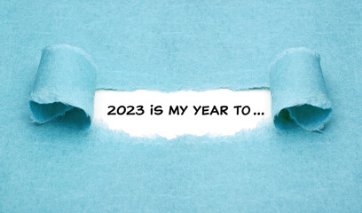 Wall Mural - 2023 Is My Year To Resolutions List Concept