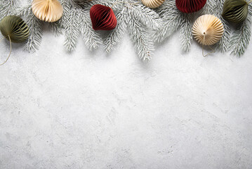 Wall Mural - merry christmas and happy holidays greeting card, frame, banner. new year. noel. christmas tree and 