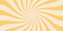 Vector Set Of Swirling Ridial Backgrounds. Spiral, Sunburst, Spinning Rays Patterns. Twisted And Distorted Vector Texture In Trendy Retro Groovy Hippie 70s Psychedelic Style. Y2k Aesthetic.  