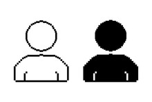 Human Icon Pixel Art Style. Vector Illustration