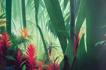 Poster - Tropical jungles of South Western Asia. Nature wallpaper, background.