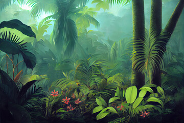 Poster - Tropical jungles of South Western Asia. Nature wallpaper, background.