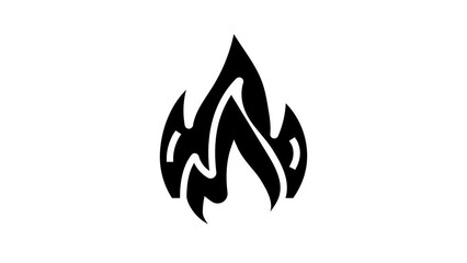 Canvas Print - fire hot glyph icon animation