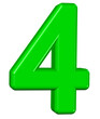 3d green number 4