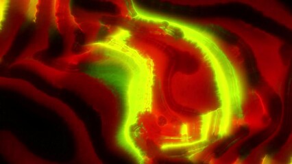Poster - Abstract animation of moving warm energy plasmas. Motion. Curved flows of thermal plasmas. Thermal animation bends of energy