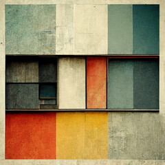 Wall Mural - abstract bauhaus style background. trendy aesthetic bauhaus architecture design. digital art.