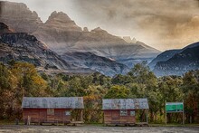 Rural Wooden Houses On The Drakensberg Mount In South Africa