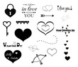 Collection of love icons for valentine's day for web or banners