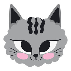 Sticker - gray cat face