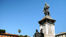 Monument Dedicated To Camillo Benso Di Cavour In The Homonymous Roman Square With Statues At The Base And A Statue Of The Statesman On Top. Made For The 25th Anniversary Of The Liberation Of Rome