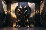 a futuristic golden vault gate, the locked door to the underworld, the safest place in the world, walk-in bank safe, walk-in bank safe