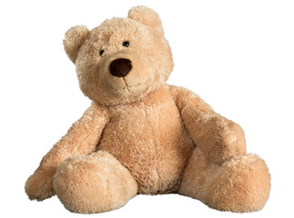 old teddy bear isolated against white