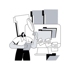 Poster - Records management abstract concept vector illustration. Electronic records keeping, enterprise information files, archive management, document tracking, administrative system abstract metaphor.