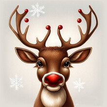 Rudolph The Reindeer With Red Nose, Illustration