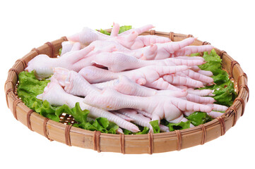 Wall Mural - Chicken feet on white background