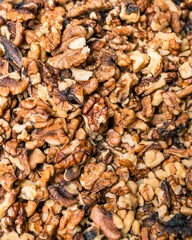 Closeup shot of the walnuts