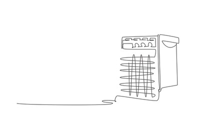 Poster - Animated self drawing of continuous one line draw sound system and speaker cartoon. Music tool concept. Flat cartoon style suitable for band, music, concert, artist. Full length single line animation