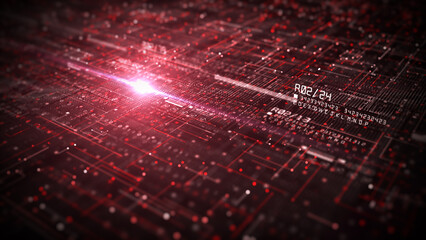 Poster - Technology Digital Cyberspace with Particles and Digital Data. Big data and Data Analysis, Technology Digital Data Matrix, Metaverse Futuristic Abstract Background. 3d rendering