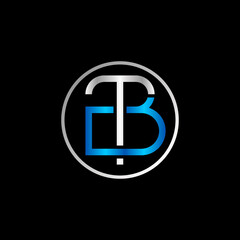 Poster - Simple and unique letter or word TB sans serif cut and merge connect font on circle image graphic icon logo design abstract concept vector stock. Can be used as symbol related to initial or sport tech
