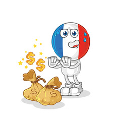 Canvas Print - france refuse money illustration. character vector