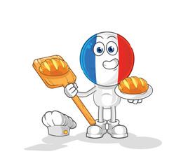 Poster - france baker with bread. cartoon mascot vector