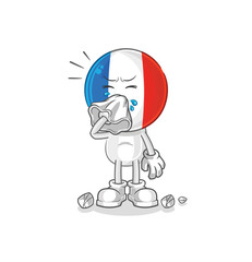 Poster - france blowing nose character. cartoon mascot vector