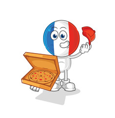 Sticker - france pizza delivery boy vector. cartoon character