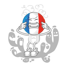 Wall Mural - depressed france character. cartoon vector