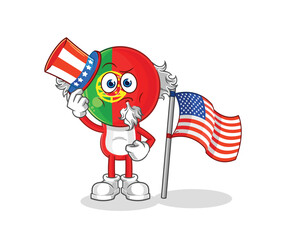 Canvas Print - portugal uncle sam character. cartoon mascot vector