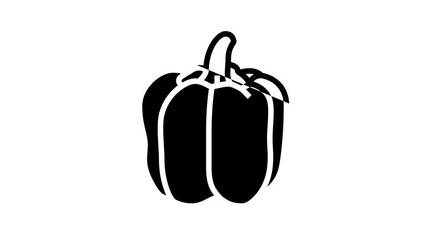 Poster - green pepper food line icon animation