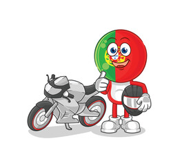 Wall Mural - portugal racer character. cartoon mascot vector