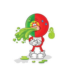 Poster - portugal throw up cartoon. cartoon mascot vector