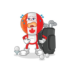 Wall Mural - canada with golf equipment. cartoon mascot vector