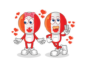 Sticker - canada dating cartoon. character mascot vector