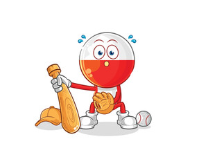 Sticker - poland baseball Catcher cartoon. cartoon mascot vector