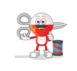 Poster - poland barber cartoon. cartoon mascot vector