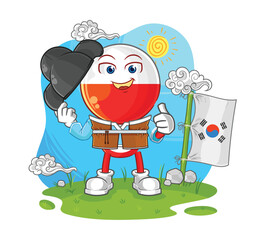 Sticker - poland korean culture vector. cartoon character