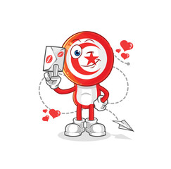 Sticker - tunisia hold love letter illustration. character vector