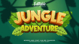 Fototapeta Fototapety na ścianę do pokoju dziecięcego - Jungle adventure cartoon game 3d  editable text effect