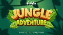 Jungle Adventure Cartoon Game 3d  Editable Text Effect