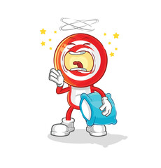 Wall Mural - tunisia yawn character. cartoon mascot vector