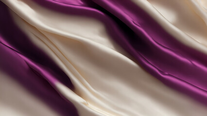 Poster - purple and ivory silk fabric background. backdrop with copy space, graphic elements for design layou