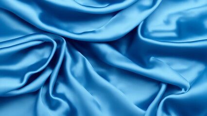 Poster - blue silk fabric background. backdrop with copy space, graphic elements for design layout. perfect f