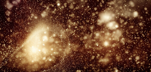 Poster - flowing background with a colorful gold glitter, particles . sparkling star texture. christmas parti