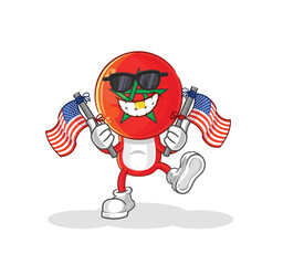 Canvas Print - morocco american youth cartoon mascot vector