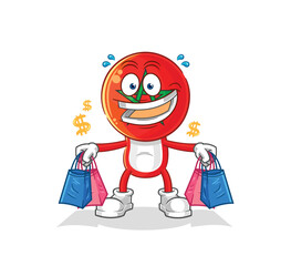 Wall Mural - morocco shoping mascot. cartoon vector