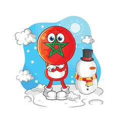 Wall Mural - morocco in cold winter character. cartoon mascot vector