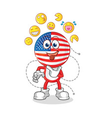 Poster - america laugh and mock character. cartoon mascot vector